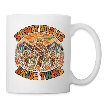 Bigfoot et Jumeaux : Soutenez la Vie Sauvage - Mug blanc - blanc - Droite