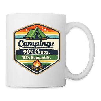 Camping Chaos Romantik Schild - Tasse - Weiß - Rechts