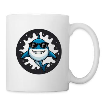 Hai-Hipster-Dunkelbrille - Tasse - Weiß - Rechts