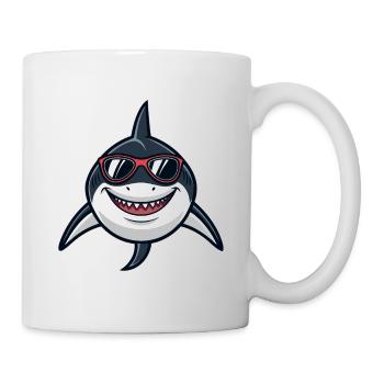 Shark Hipster Rote Brille - Tasse - Weiß - Rechts