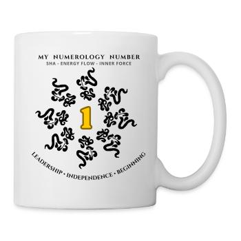Numerology number 1 – a symbol of leadership. - Mug - white - Right