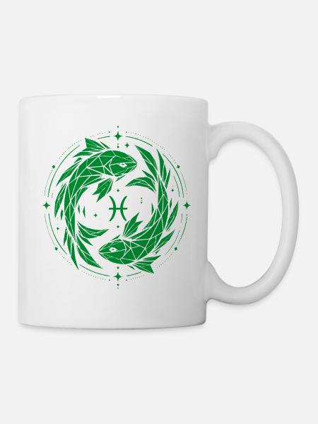 Fische Symbol – Sanft & Modern - Tasse - Weiß