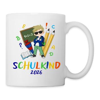 Schulkind 2026 Bunt - Tasse - Weiß - Rechts