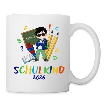Schulkind 2026 bunt - Tasse - Weiß - Rechts