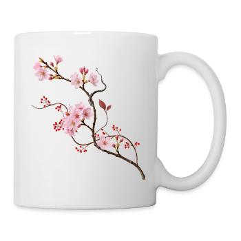Sakura Cherry Blossom in Zen Ikebana Style - Mug - white - Right