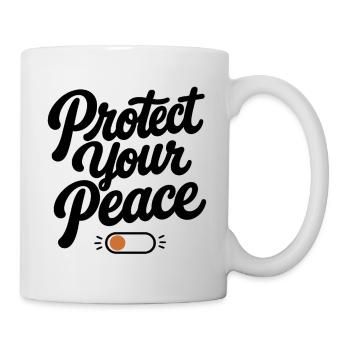 Protect Your Peace | Minimal Retro Typography - Mug - white - Right
