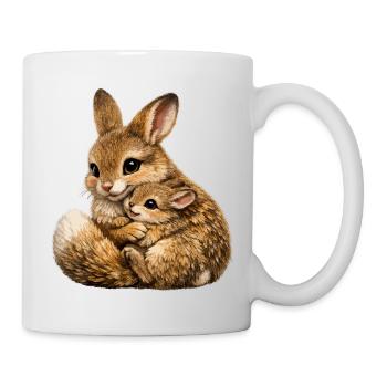 Hare hug mother and cub - Mug - white - Right