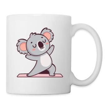 Koala Yoga sur tapis - Mug blanc - blanc - Droite