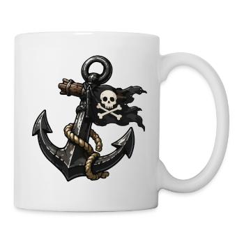 Piratenanker mit Totenschädel - Tasse - Weiß - Rechts