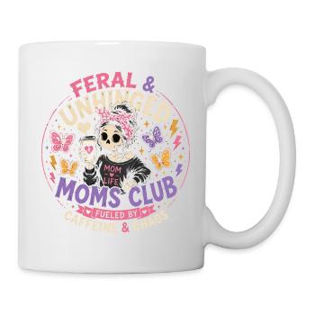 Moms Club Feral & Unhinged - Humor Mom Chaos - Mug - white - Right