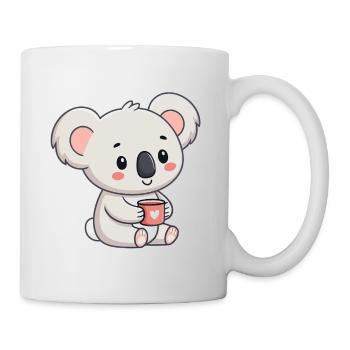 Koala-Kuschel-Kaffeeherz - Tasse - Weiß - Rechts