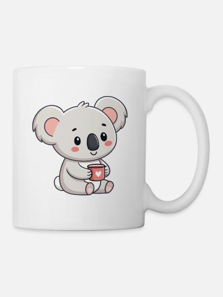 Koala-Kuschel-Kaffeeherz - Tasse - Weiß