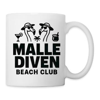 Malle Diven Beach Club Flamingo Mallorca Party - Tasse - Weiß - Rechts