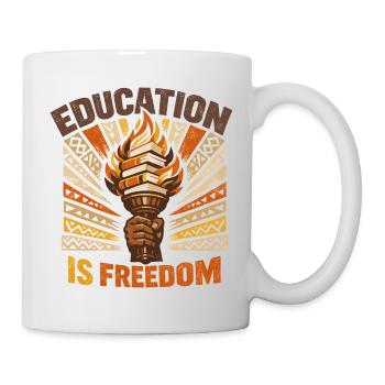 Education Is Freedom T-Shirt Vintage Savoir École - Mug blanc - blanc - Droite