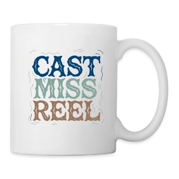 Cast Miss Reel: Typo Pêche Vintage - Mug blanc - blanc - Droite