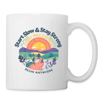 Joggen Laufen Läufer Running Art Motivation Design - Tasse - Weiß - Rechts