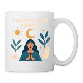 Schutz deiner Energie – Meditative Kraft - Tasse - Weiß - Rechts