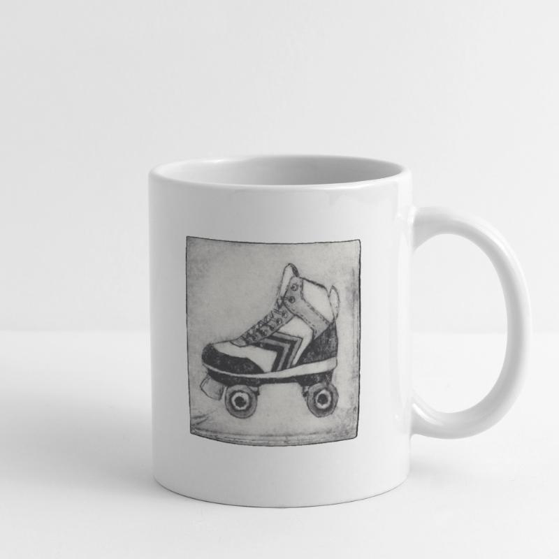 Roller Roller Retro - Sculpté à la main imprimable Mug blanc