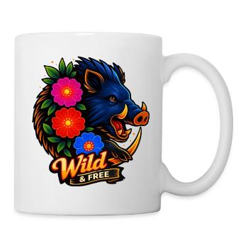 Wildblume: Wild & Free - Tasse - Weiß - Rechts