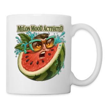 Melone Stimmungsaktiviertes lustiges Wassermelonengesicht - Tasse - Weiß - Rechts