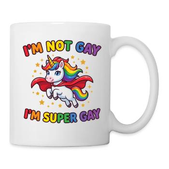 Mois de la fierté LGBT - Je ne suis pas gay, je suis supergay - Mug blanc - blanc - Droite