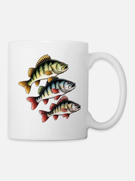 Barsch Angeln - Tasse - Weiß
