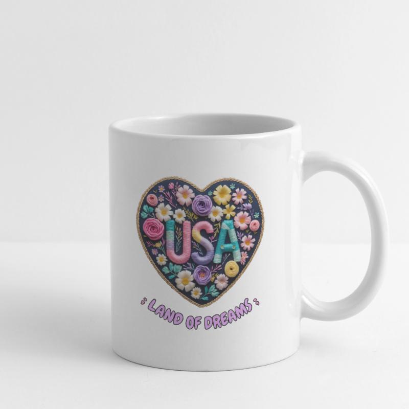 Ornate Embroidered Heart - Romantic Vintage Style Mug