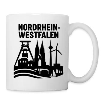 Nordrhein Westfalen NRW Wahrzeichen Silhouette  - Tasse - Weiß - Rechts