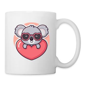Koala Heart and Pink Glasses - Mug - white - Right
