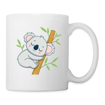 Schläferkoala auf einem Ast - Tasse - Weiß - Rechts
