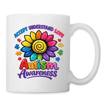 Autismus-Bewusstsein-Sonnenblume - Tasse - Weiß - Rechts