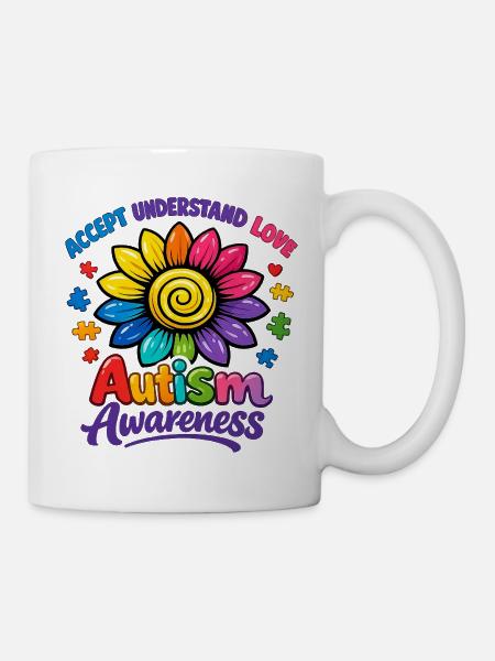 Autismus-Bewusstsein-Sonnenblume - Tasse - Weiß
