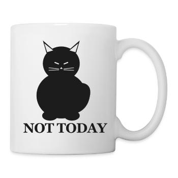 Silhouette de chat pas aujourd’hui - Mug blanc - blanc - Droite