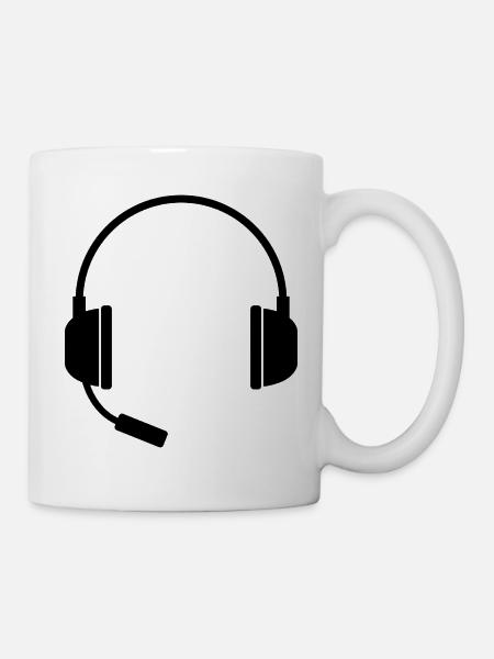 Headset mit Mikrofon - Tasse - Weiß