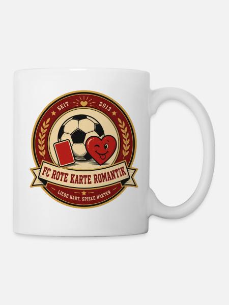 FC Rote Karte Romantik - Tasse - Weiß