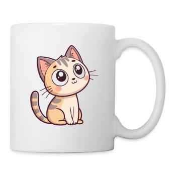 Chaton Kawaii Regard Étoilé - Mug blanc - blanc - Droite