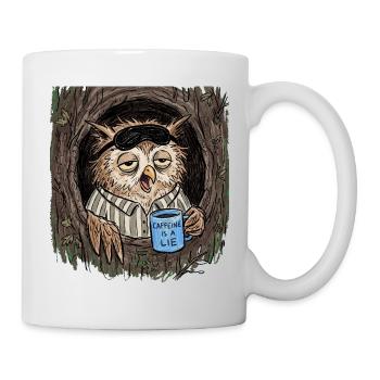 La caféine est un Lie Eule Coffee - Mug blanc - blanc - Droite