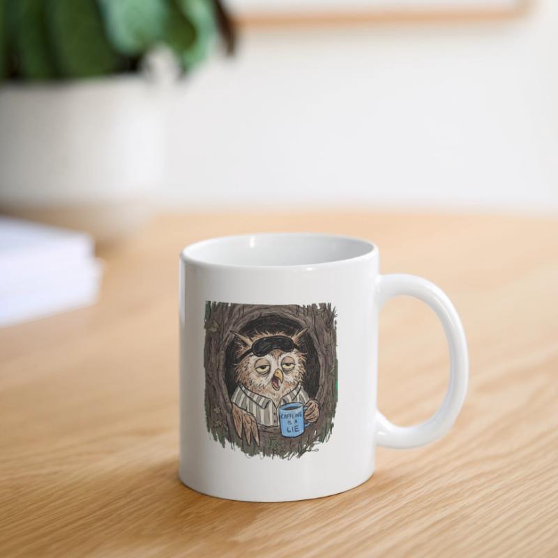 Caffeine is a Lie Eule Kaffee Tasse