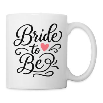 Bride to Be Kalligrafie Schriftzug mit Herz - Tasse - Weiß - Rechts