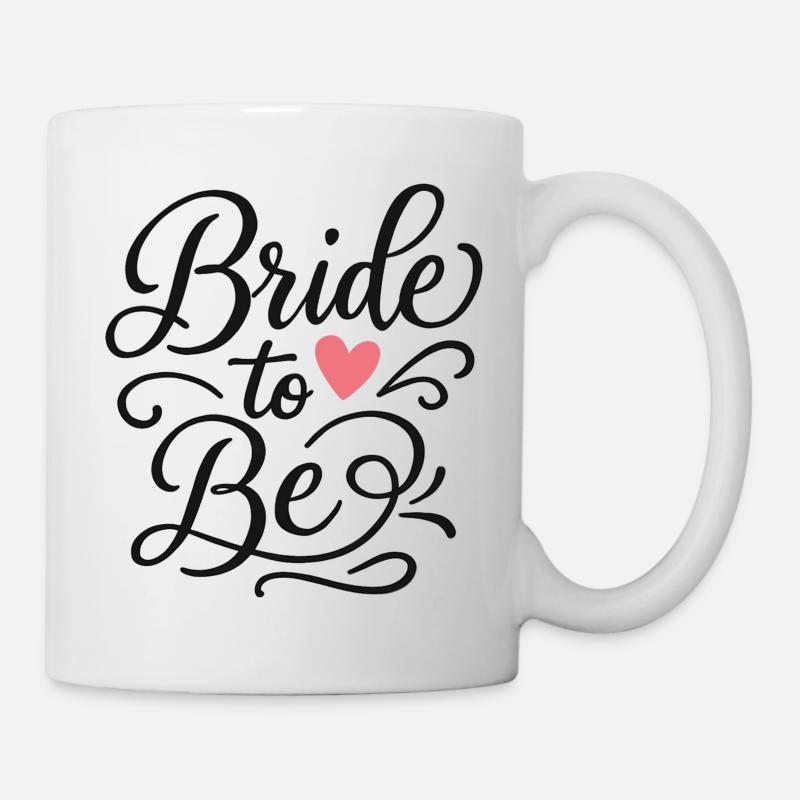 Bride to Be Calligraphy Lettering with Heart - Mug - white