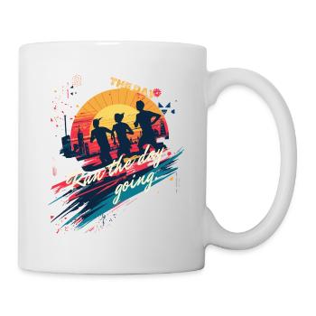 Jogging Running The Day Motivation Lauf Sport Art - Mug - white - Right