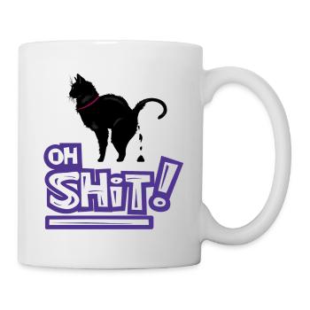 Kat Oh Shit Graffiti Exclamation - Mug - white - Right