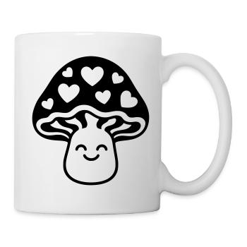 Sweet mushroom with heart and face - Mug - white - Right