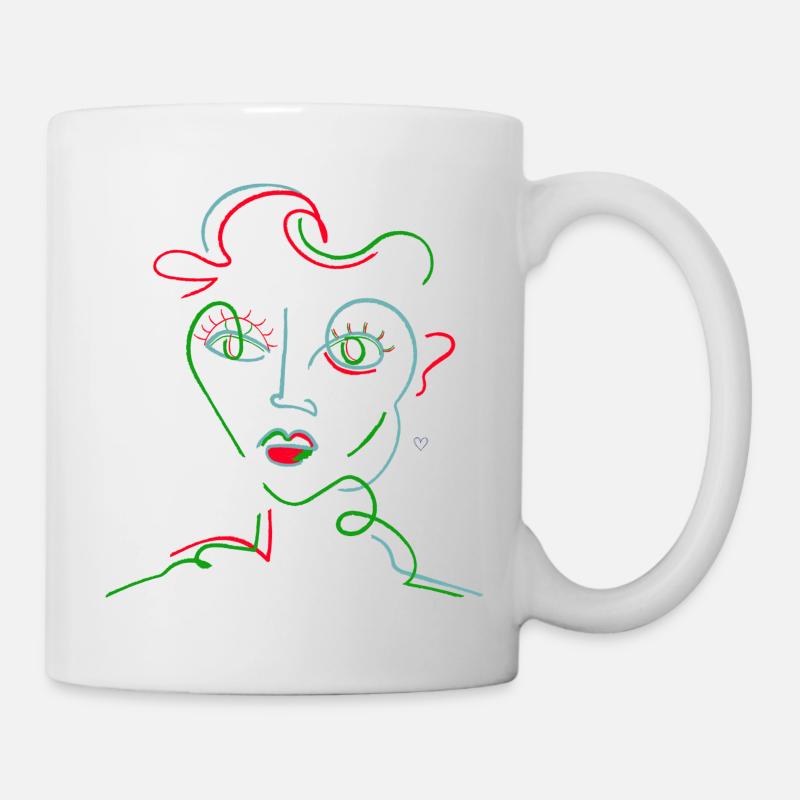 Portrait au néon - Mug blanc - blanc