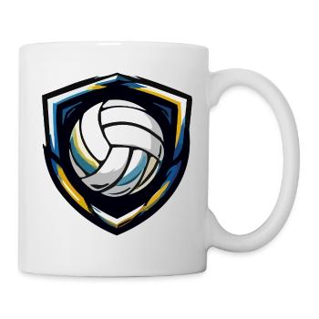 Emblème du bouclier de volley-ball - Mug blanc - blanc - Droite