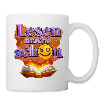 Lesen macht (so so) schön - Tasse - Weiß - Rechts