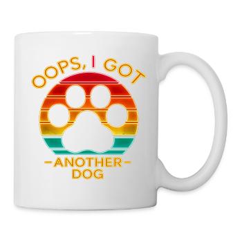 Oops I Got Another Dog - Retro Dog Paw - Mug - white - Right