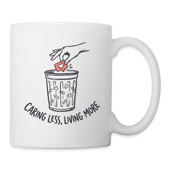 Caring Less Living More - Mug - white - Right