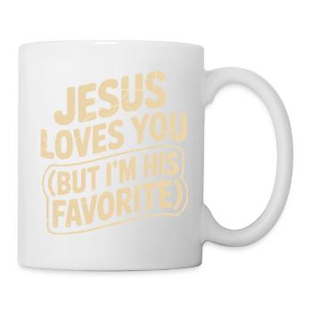 Jésus t’aime Mais je suis son préféré - Mug blanc - blanc - Droite