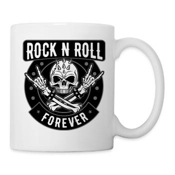 Rock N Roll Totenkopfwappen - Tasse - Weiß - Rechts
